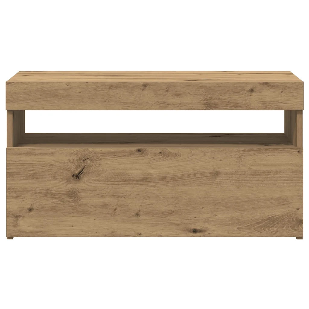 Mobile Porta TV con LED Artigianale 75x35x40 cm Multistrato 856317