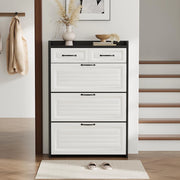 Armadio porta scarpe girevole - Xylo - 3 ante grandi e 2 cassetti, in legno, L80xP23.5xH131 cm