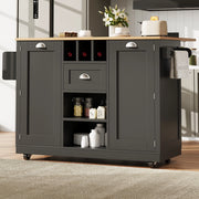 CARRELLO CUCINA con piano pieghevole 140x40x93,5 cm nero MDF