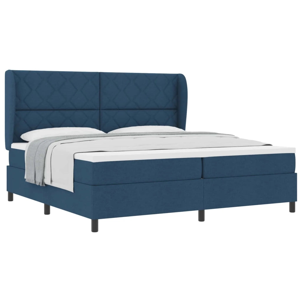 Letto a molle con materasso Blu 200 x 200 cm Tessuto 3340654