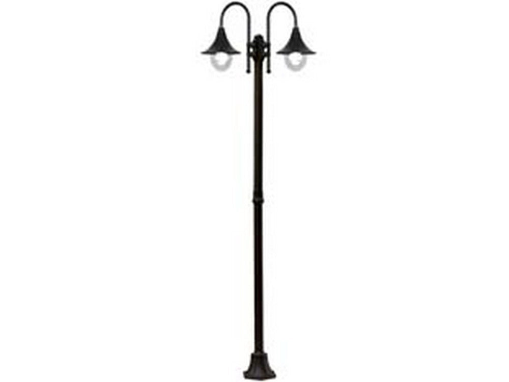 1pz lampione 2 luci su palo modello parigi - 2x100w ip44 cm.76x230h. colore ner cod:ferx.fer102940