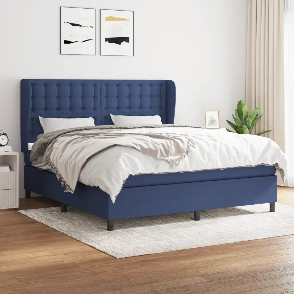 Giroletto a Molle con Materasso Blu 160x200 cm in Tessuto 3128299