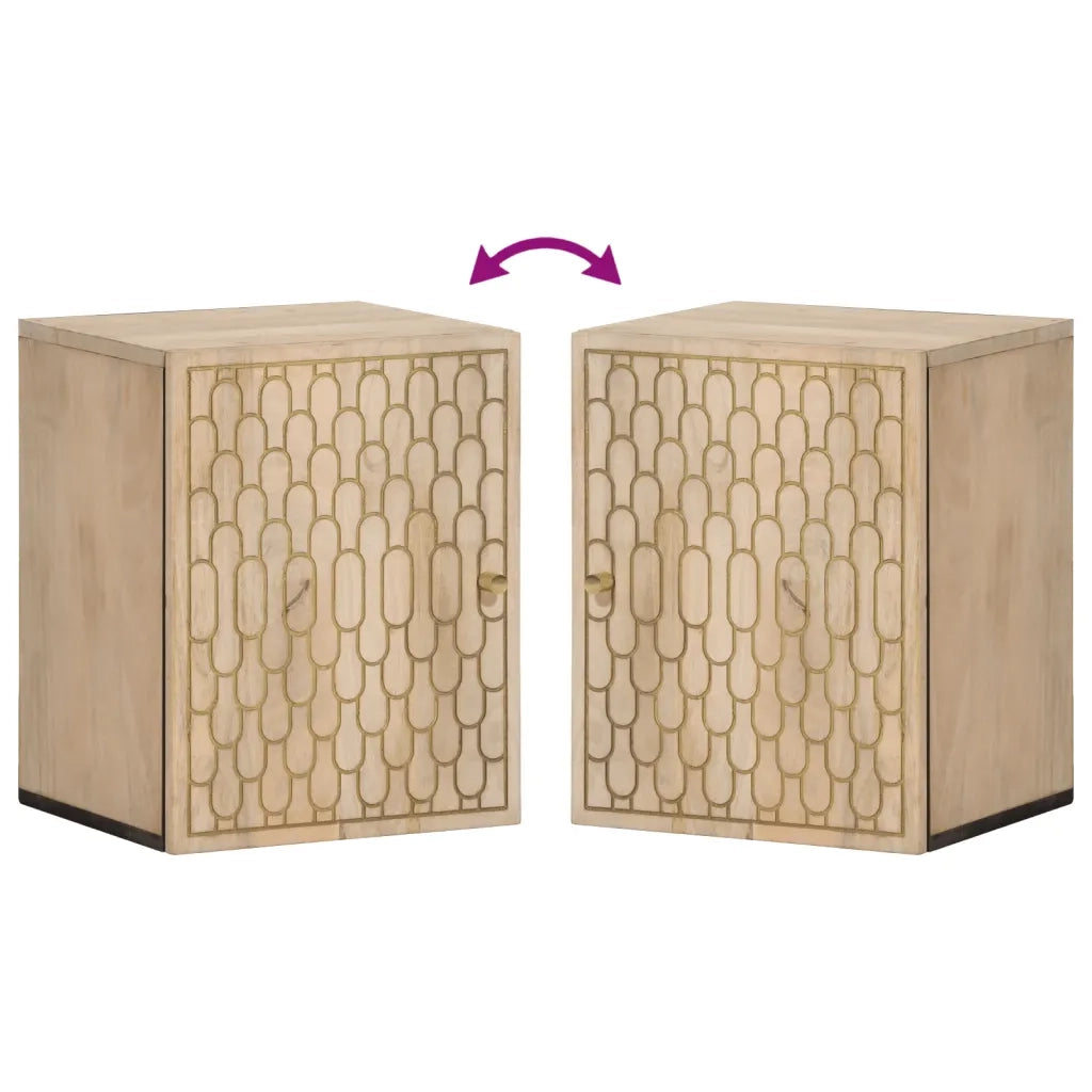 Mobile da Bagno a Parete 38x33x48 cm in Legno Massello di Mango