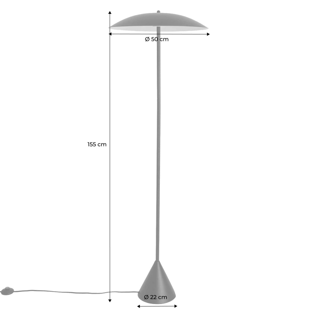 Lampada da terra per interni in metallo, ø50cm, beige