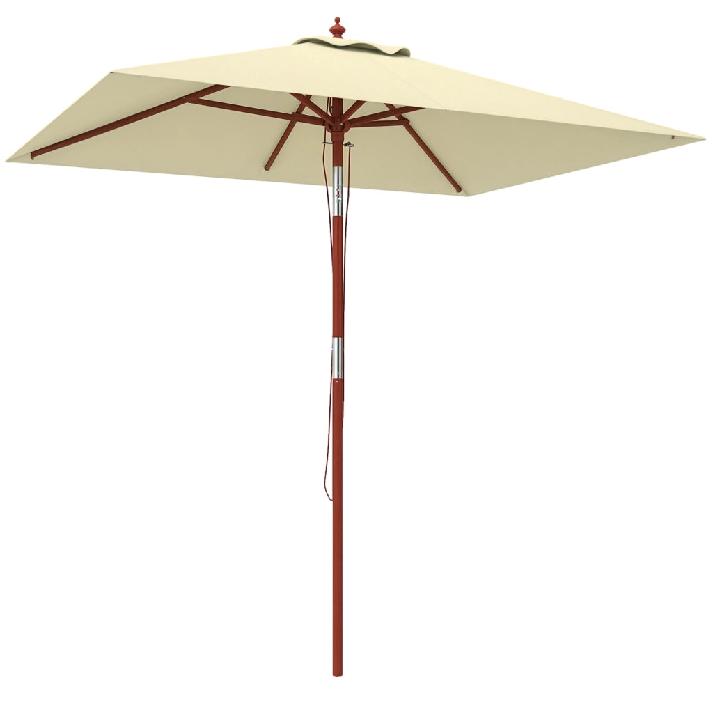 Ombrellone Rettangolare Inclinabile 2x1.5 m ¨C zephmum ¨C Bamb¨´ e Poliestere Beige