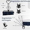 Carrello da Spiaggia Pieghevole 82L/100KG, Carrelli da Campeggio con Maniglia Regolabile e Ruote Piroettanti a 360Â°, Carrello a Mano giardino per Tutti i Terreni, 2 Tasche a Rete (Blu navy)