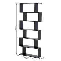 Libreria Legno Design Moderno con 6 Ripiani 80 × 23 × 192cm Nero