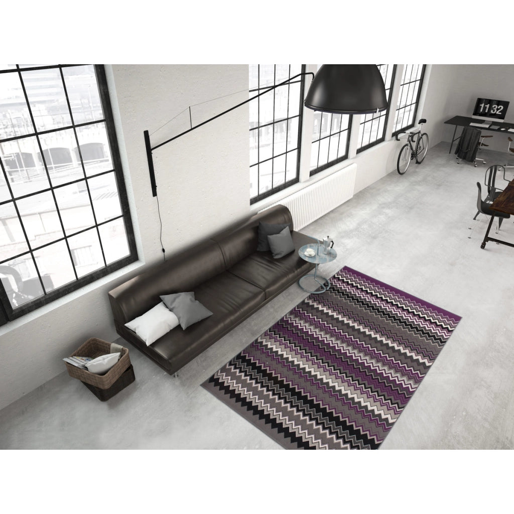 Tappeto a pelo corto Stella 700 con design a zig-zag