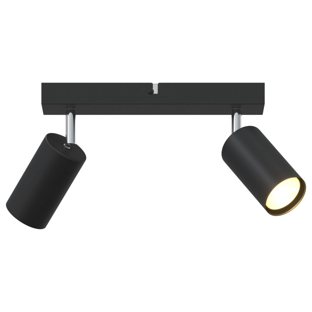 Faretto da soffitto regolabile a due vie nero GU10