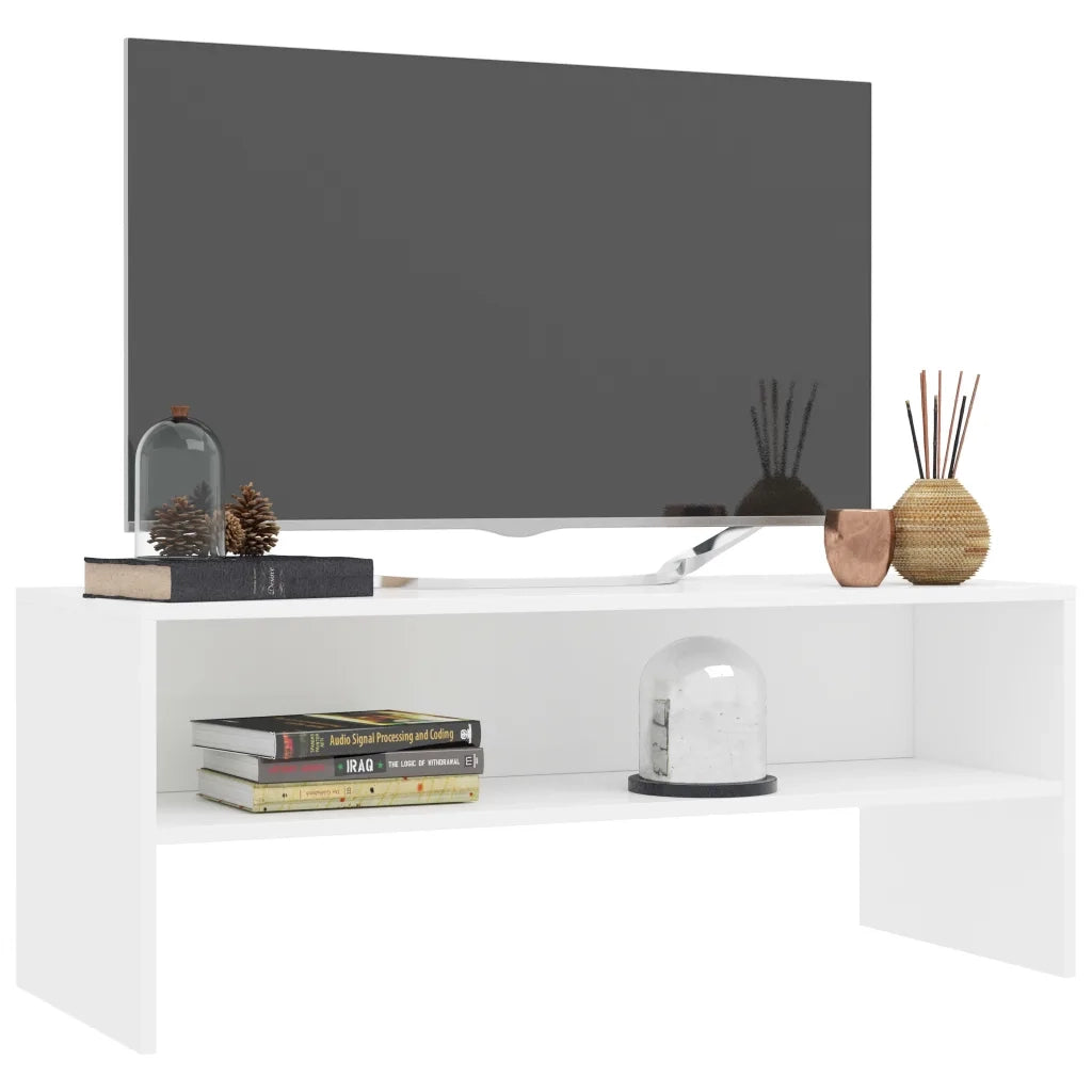 Mobile Porta TV Bianco 100x40x40 cm in Legno Multistrato 800045