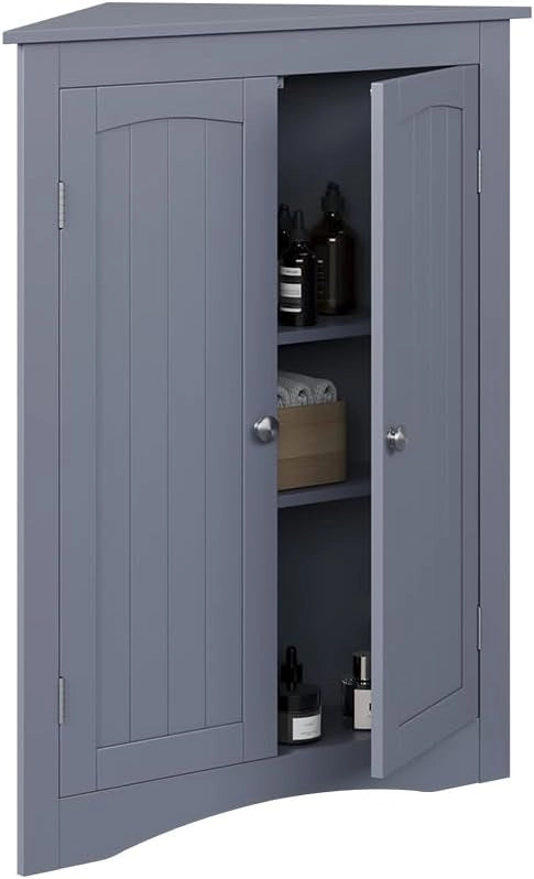 mobiletto bagno Bianco, Grigio, 56 x 80 cm con 2 porte