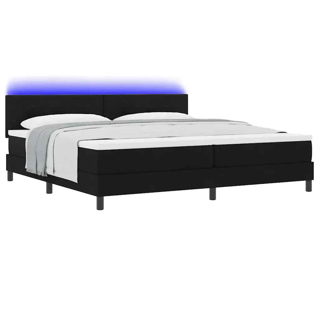 Letto a molle con materasso con led Nero 200 x 200 cm Tessuto 3342235