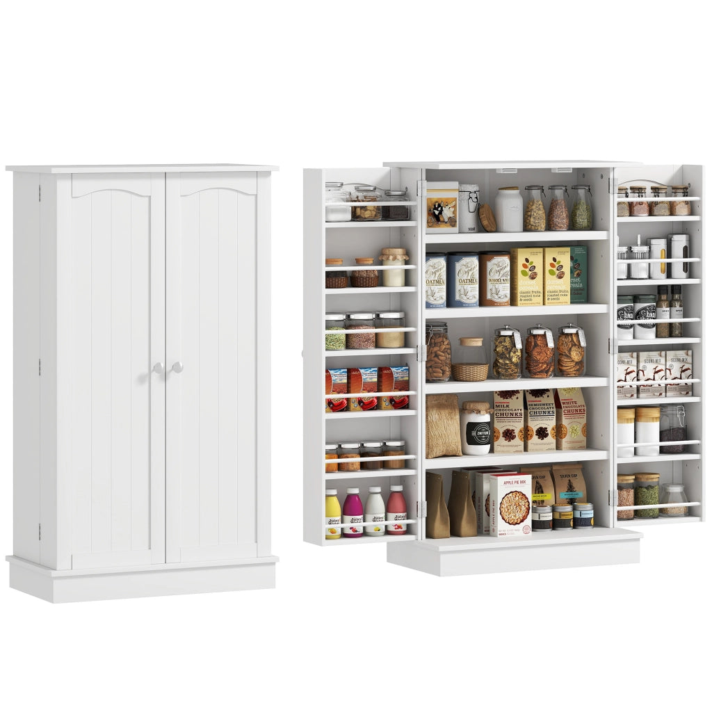 Armadio da Cucina con Ante e Ripiani ¨C Zephmum ¨C Bianco 60x30x104 cm