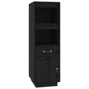 Buffet credenza cassettiera armadio mobile contenitore organizer cucina soggiorno salotto alto 34 x 40 x 108,5 cm legno massello di pino nero 02_0034910