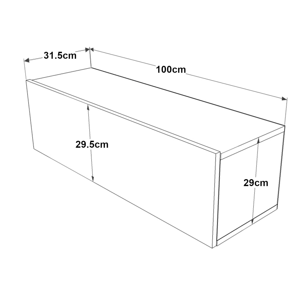 Mobile Porta TV Lapinlahti con Anta a Ribalta Consolle da Parete 100 cm - Rovere Rustico/Bianco [en.casa]