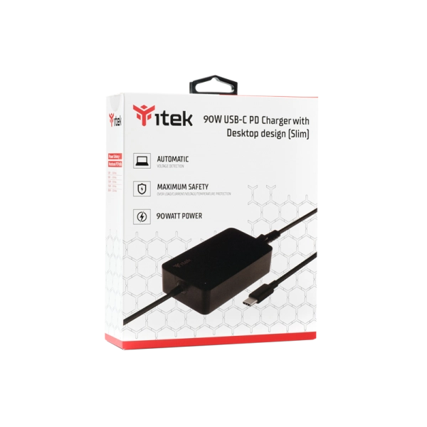 Alimentatore Universale per Notebook e Dispositivi USB-C- PD - 90W- Slim Design