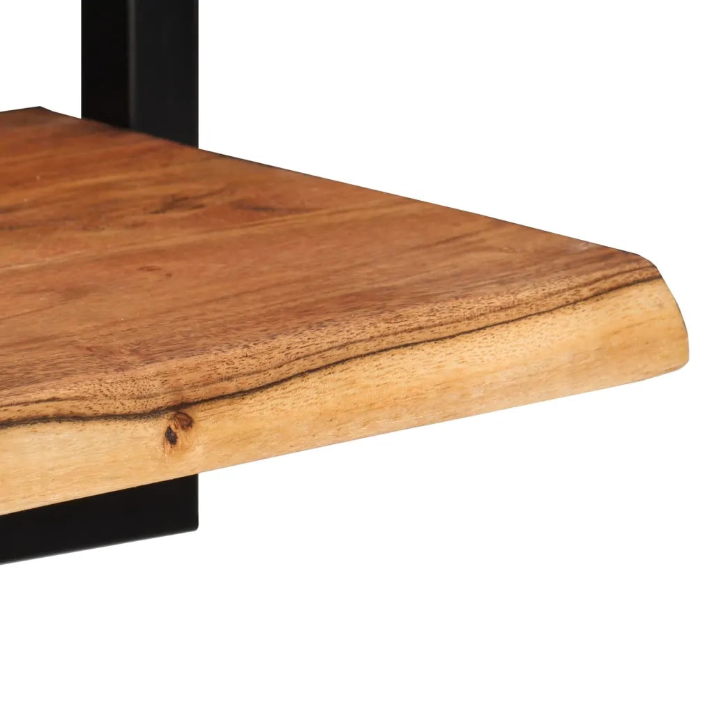 Mensole Parete 2 pz 25x25x35 cm Legno Massello Acacia e Acciaio  cod mxl 53833