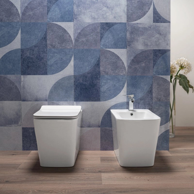 Sanitari Squadrati Filomuro Wc Rimless Bidet e Copriwc Softclose