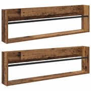 Scaffale per riviste 2 pz Legno vecchio 100 x 12 x 30 cm CFW1426111