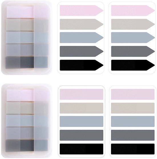 Etichette adesive trasparenti per note 600 pezzi - Water- e abrasione resistente - colore Morandi - rimovibili