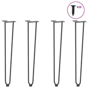 Gambe a forcina per tavoli consolle 4 pz Antracite 72 cm Acciaio massiccio