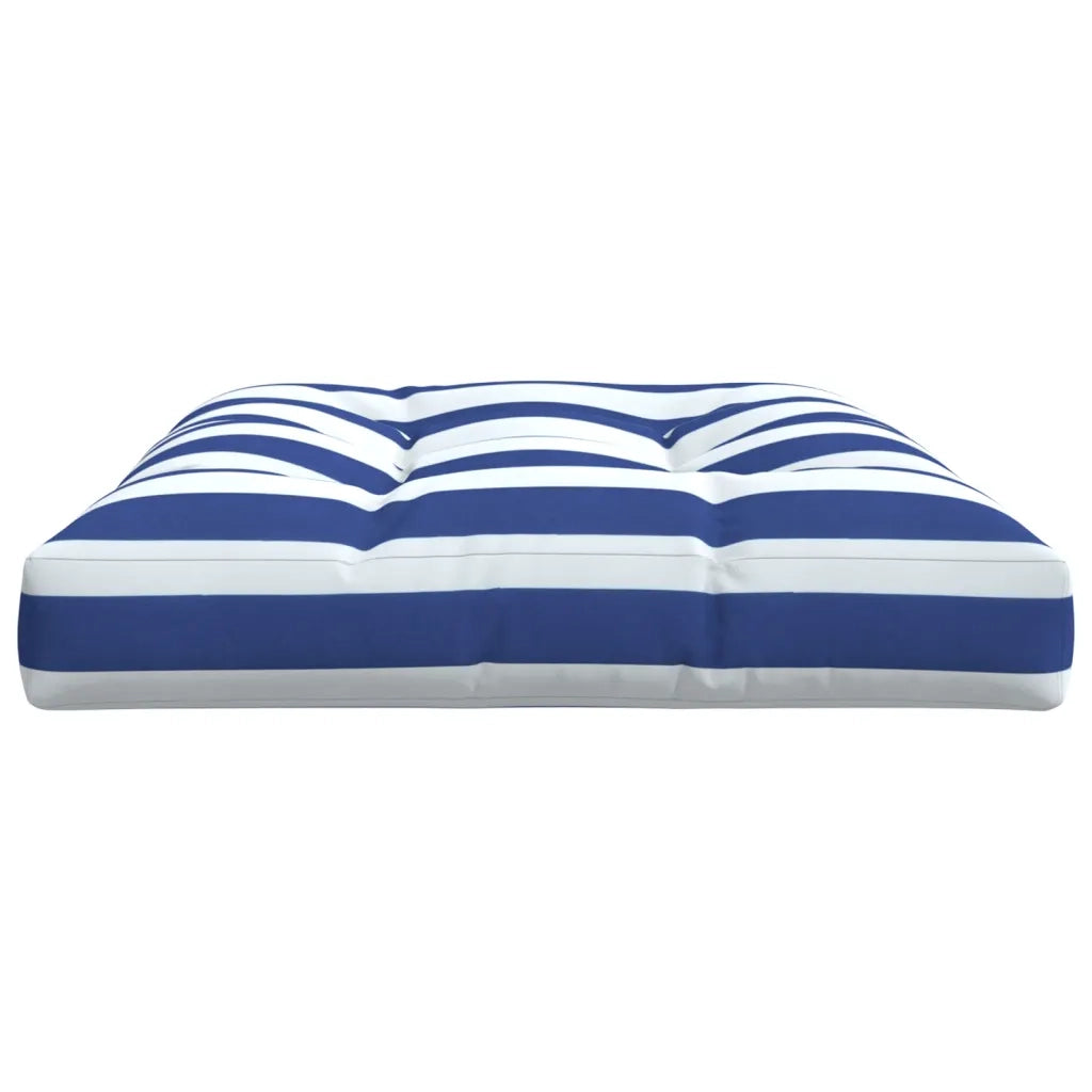 Cuscino per pallet | Cuscini per sedie Strisce Bianche e Blu 120x80x12cm in Tessuto