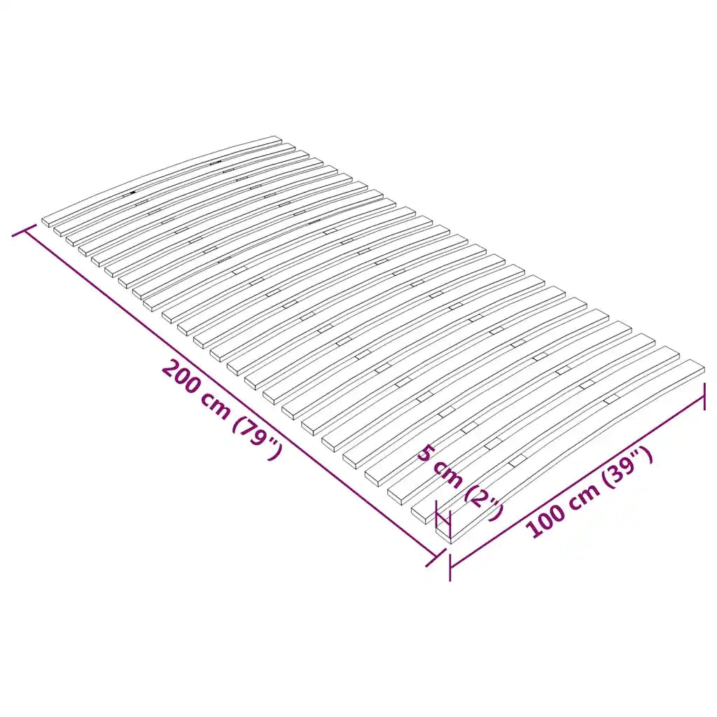 Letto singolo | Letto per adulti | Rete di ricambio per letto con 24 doghe 100x200 cm