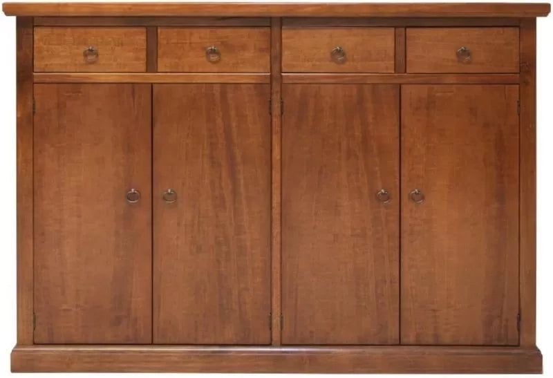 Madia credenza legno 4 porte 4 cassetti arte povera bassano 160x40x110 - Mobili 2G