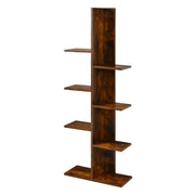 Libreria ad albero autoportante a 8 ripiani in legno-Stand espositivo multifunzionale per libri e piante Marrone