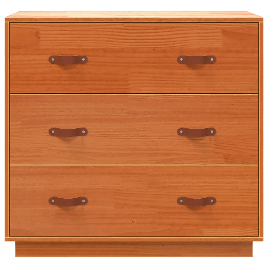 Credenza | Madia | Buffet da pranzo | Armadio da pranzo Marrone Cera 80x40x75 cm in Legno Massello di Pino