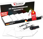 Magneetstrips Descrivibili - 35 Pezzi - 10x15mm (+ pennarellino) | Magnetici Descrivibili, magneti per lavagne bianche, tabelloni kanban e lavagne magnetiche - magneti per il frigorifero