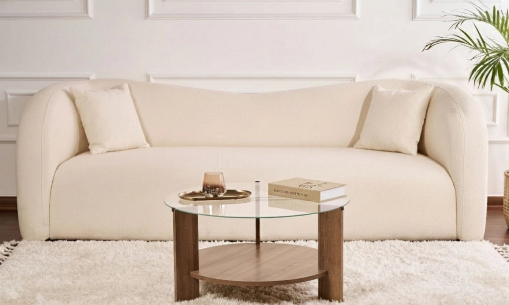 Canevino, Tavolino da Salotto Forma Rotondo, 75x75x40h cm Marrone Noce