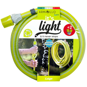 Idroeasy, Armadillo Tubo Acqua Giardino 15 Metri Superleggero e Anti-Nodo 5/8", Canna Acqua Atossica con 2 Raccordi Rapidi, Tubo Irrigazione Flessibile e Resistente UV,  Made in Italy