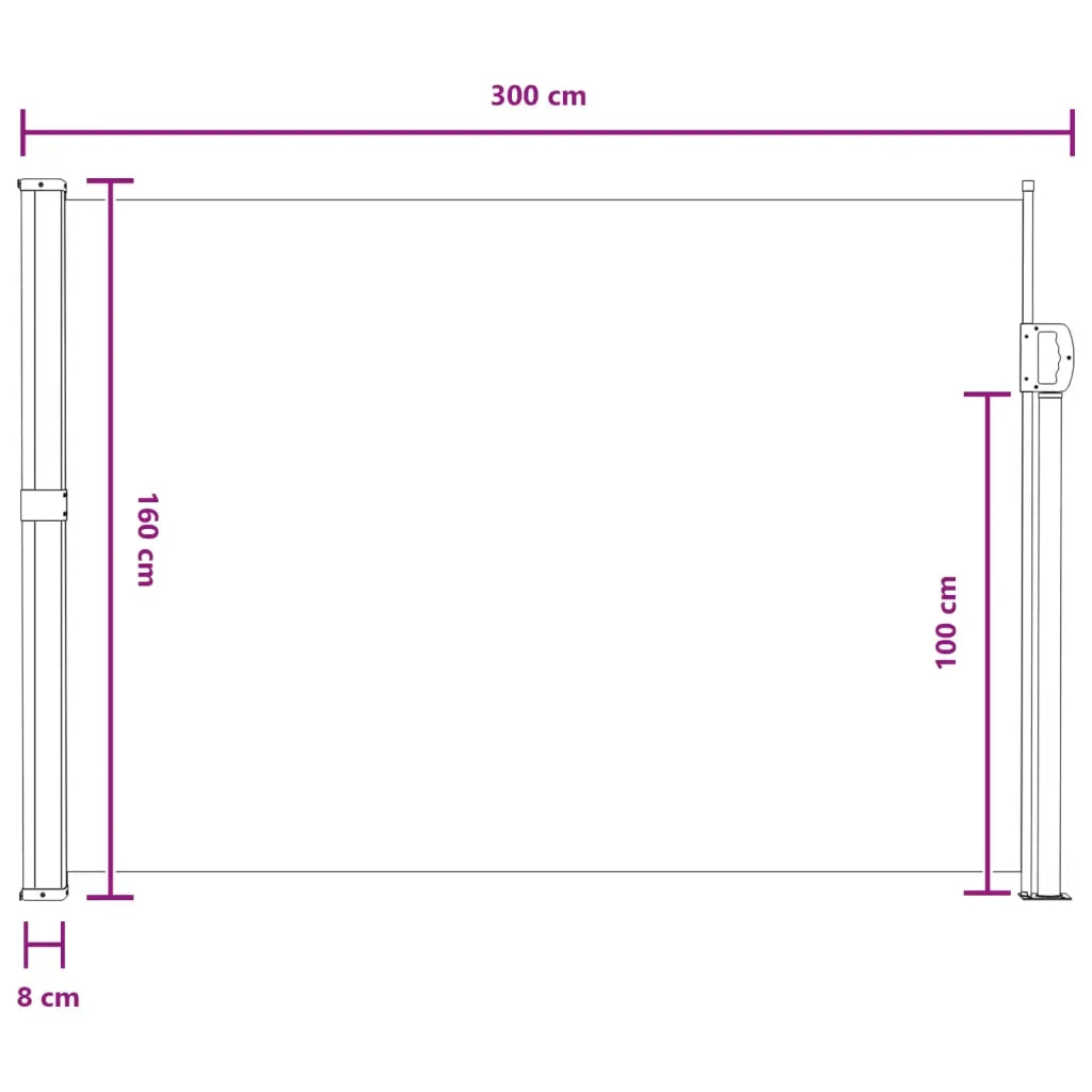Tenda laterale retrattile 100% poliestere ferro acciaio 42035578