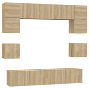 Set di mobili mobile credenza TV televisione soggiorno camera da letto soggiorno 8 pezzi rovere Sonoma multistrato marrone 02_0025311