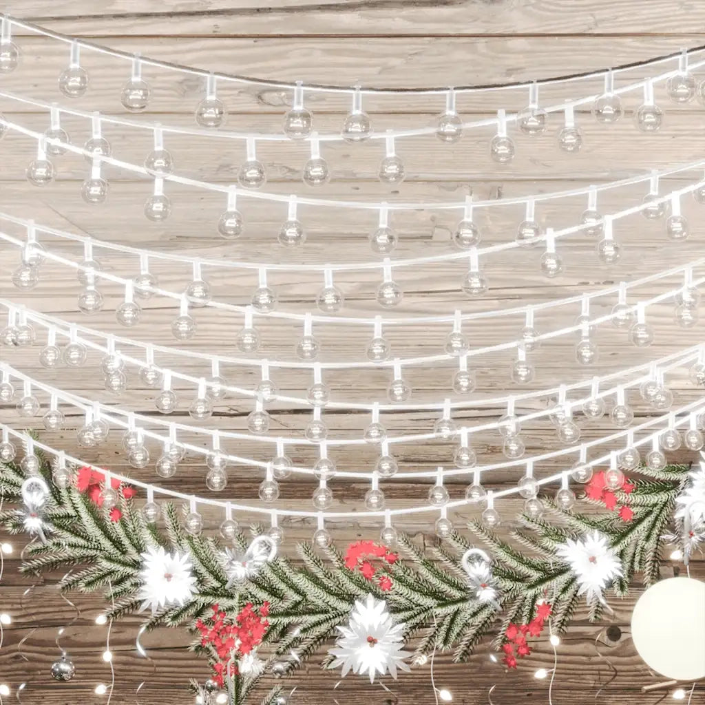 Filo di Luci Sferiche 20m 200 LED Bianco Freddo 8 Funzioni 328811