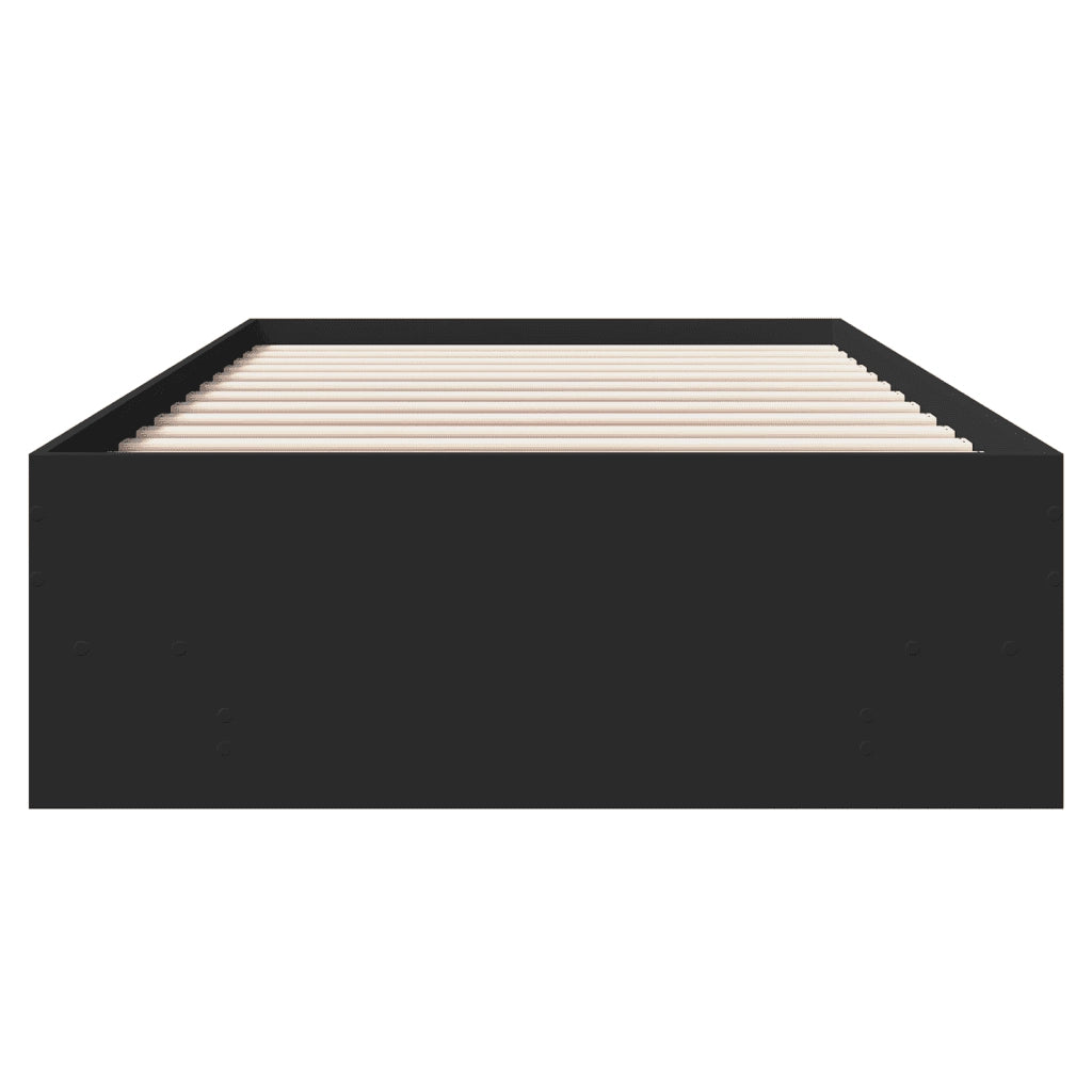 Letto singolo | Letto per adulti | Giroletto Nero 90x190 cm in Legno Multistrato