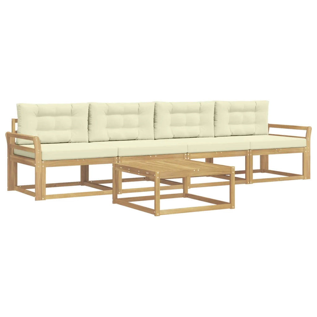 Set di divani da esterno con cuscino 4 pcs Bianco e Crema 3386024