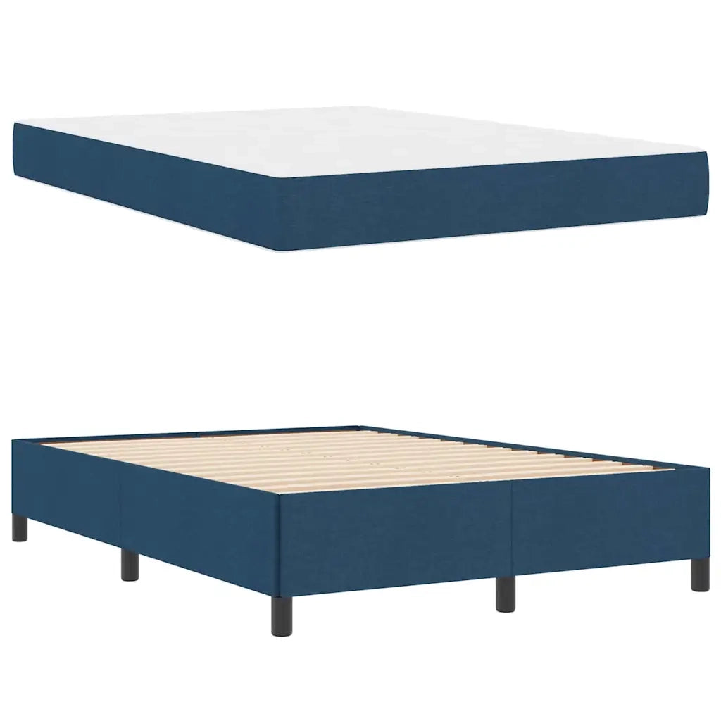 vidaXL Letto a molle Blu e Nero 140 x 200 cm