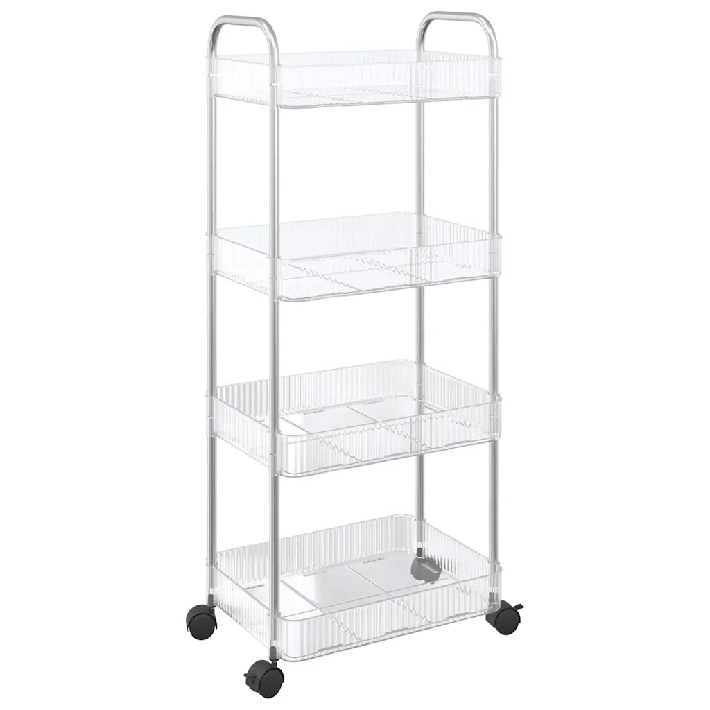 Carrello Portaoggetti a 4 Livelli 37x28x95 cm in Acrilico CFW4235279