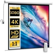 Telo Proiettore Motorizzato da 85" con Telecomando, in Plastica e Metallo, 176.5x8x176.5 cm, Bianco