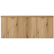 Set Sottolavabo NEWPORT Armadio Stretto 2 Armadi a 2 Ante Piano di Lavoro - Effetto Rovere [en.casa]