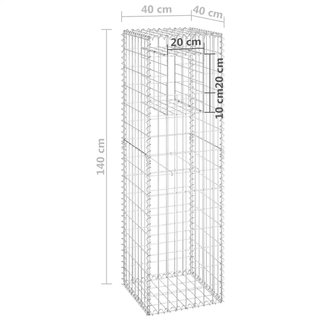Cesto a Gabbione a Torre 40x40x140 cm in Ferro cod mxl 65544