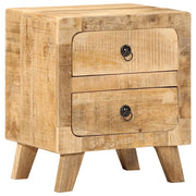Comodino 40x32x46 cm in Legno Massello di Mango Grezzo