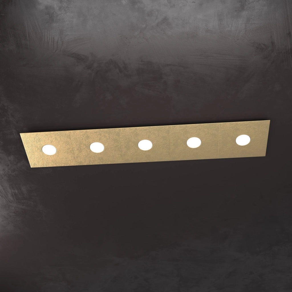 ECCENTRIC APPLIQUE-PLAFONIERA 5 LUCI FOGLIA ORO 1156-5L-FO