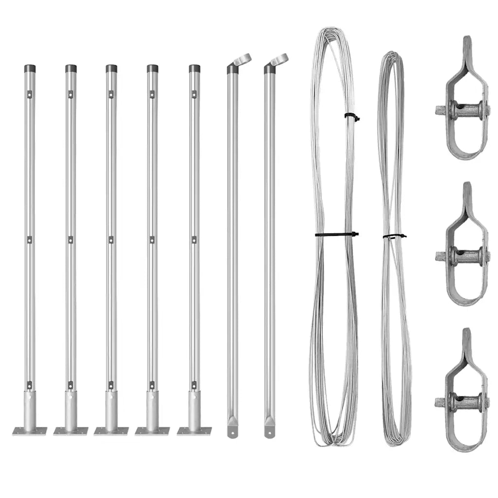 Palo della recinzione 7 pcs Argento Acciaio 42004316