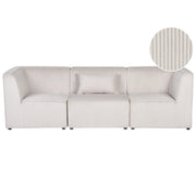 Divano modulare moderno a 3 posti in velluto a coste beige sporco stile classico salotto soggiorno