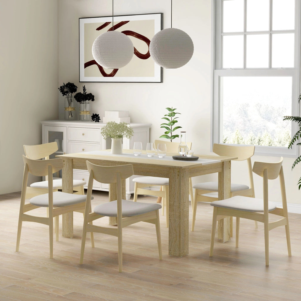Tavolo da pranzo allungabile ¨C Zephmum ¨C Bianco e rovere 140x89.5x75 cm