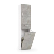 Aryanne, Armadio Multiuso 2 Ante 2 Ripiani Made in Italy, 45x195h cm Grigio Cemento