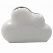 Trade Shop - Porta Spazzolini Bicchiere Dentifricio Bagno Ceramica Bianca Forma Nuvola 79937 -